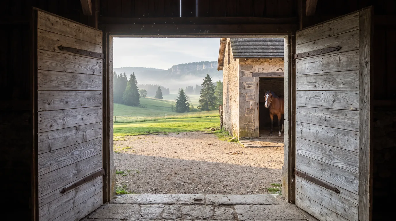 Entrée, Morzine Équitation, centre équestre à Essert-Romand
